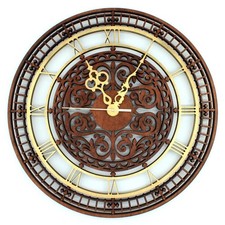 Schöne klassische Wanduhr aus Holz ⌀ 40cm - ohne Ticken.