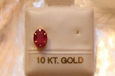Einzelner Rubin Ohrstecker - 1,00 ct. - 10. Kt. Gold - 417 - Ruby - Oval Schliff