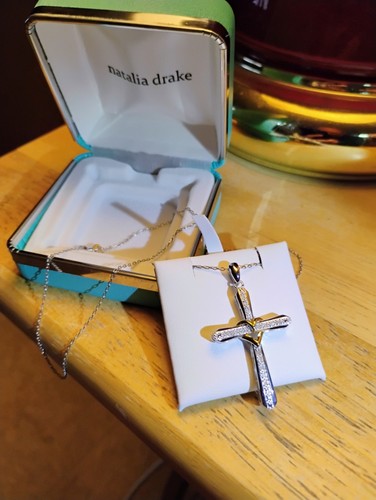 Diamant kreuz herz collier - diamant,