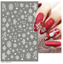 Nagel Design Nagelfolie 3D Art Nagel Sticker Nail Schnee Flocken Weihnachten 