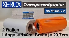 2x Rolle Transparentpapier XEROX 297mm 140m Pauspapier Architektenpapier 0,16€/m