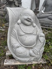 Großer Hotai Gebetskette Lotusblüte Vulkanstein massiv Steinmetzarbeit H52cm