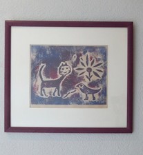 Holzschnitt signiert Kunst