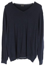 Massimo Dutti Cotton-Cashmere Pullover Herren Groß Strick Ellenbogen Flicken