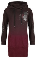 Black Premium by EMP Damen schwarz/dunkelrotes Kleid mit Farbverlauf S