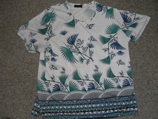 Bluse Lady Fashion Größe XXL 2XL Kurzarm Damenmode Weiß Grün