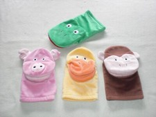 4 Handpuppen Tiere - Handpuppe Frosch Schwein Ente Affe - Puppenspiel Tier Set