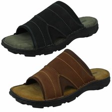 Herren Hush Puppies Freizeit offene Zehenpartie Slipper Nubuk Pantoletten Sandalen Austin