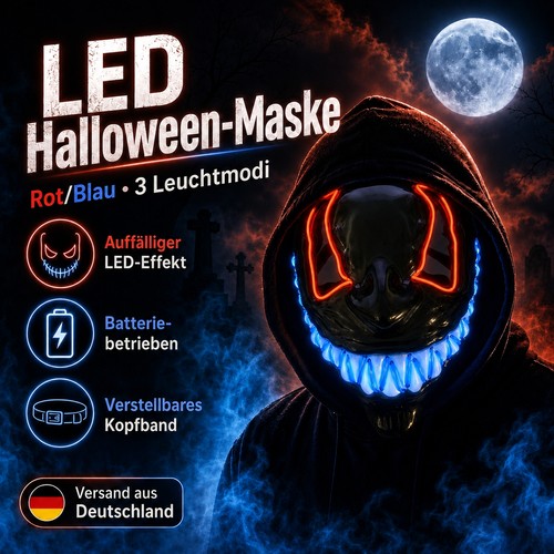 Led maske rot blau - led, purge-style