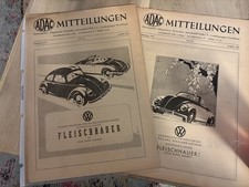 2 ADAC Fleischhauer Brochüren 50er Jahre Oldtimer VW Käfer Brezel Hebmüller