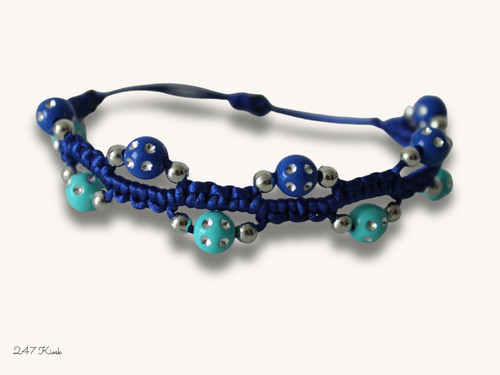 Makramee armband blau türkis - makramee,