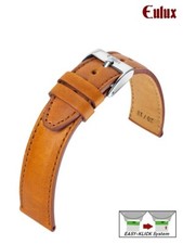 Eulux Easy-Klick Soft-Pferdeleder Uhrarmband Modell Cavallo-Sport cognac 20 mm