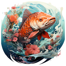 10x car sticker koi fish