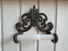 Toilettenpapierhalter Gußeisen Shabby Chic Vintage 19x10x17 cm