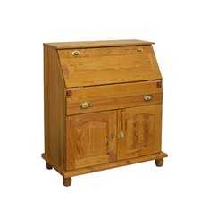 Schreibsekretär aus Weichholz massiv, Schreibschrank 2-türig B: 92 cm -11831-