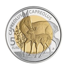 5 Euro Luxemburg 2025 Flora Fauna Europäisches Reh Bi Metall im Folder Aufl 2000