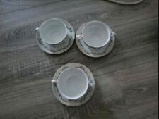 Tirschenreuth Rosengarten Salzburg 1838 3 Suppentassen mit Unterteller