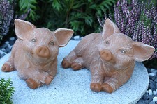 Steinfigur schwein 2er set - steinfigur,