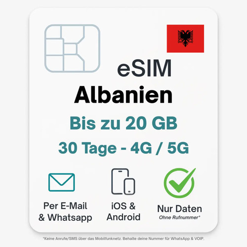 Albanien esim datentarif - esim,