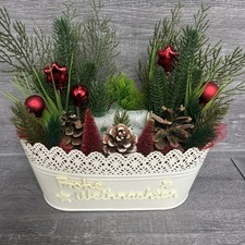 Weihnachtsgesteck Tischdeko Weihnachtsdeko rot  Adventsgesteck Handmade