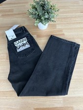 Ganni damen jeans schwarz - ganni,