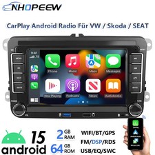 Android 15 Apple Carplay Autoradio FM GPS Navi Für VW Golf V 5 6 Passat Polo 6R