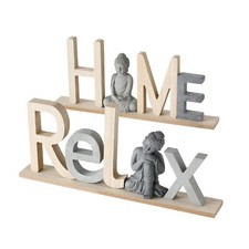 1x Schriftzug Buddha Holz