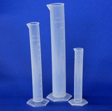 3x Messzylinder aus Kunststoff