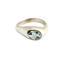Blautopas facettierte Ring in