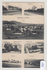 173, Ruhbank / Schlesien tolle Leporello Karte mit Bahnhof selten !
