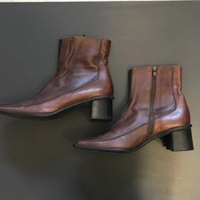 Damen Stiefelletten, Leder, braun/schwarz, Gr. 38/39, Franco Bonoldi