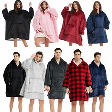 Unisex Hoodie Decke übergroß große Kapuze Ultra Plüsch Sherpa Riesensweatshirt 