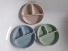 3x Silikon teller / Set / Saugnapf teller Snackteller Baby teller / tisch hack
