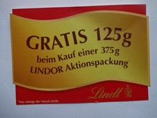 Grußkarte / Von Lindt / Weihnachten / Gratis 125 Gramm - 13 x 9 cm
