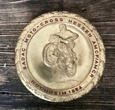 Original Alte Plakette 3. ADAC Motocross Motorrad Hessen Hockenheim 1954