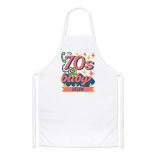 Personalisierte 70er Baby Koch Schürze 1970 Geburtstag Mama Schwester Retro Kochen