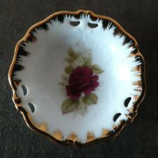 Kleiber Porzellanschale, rund Durchmesser 8 cm, 22 Karat Goldauflage, Rose