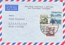 [i04] Erstflugpost - Austrian Airlines - Salzburg - Brüssel - 05.04.1969