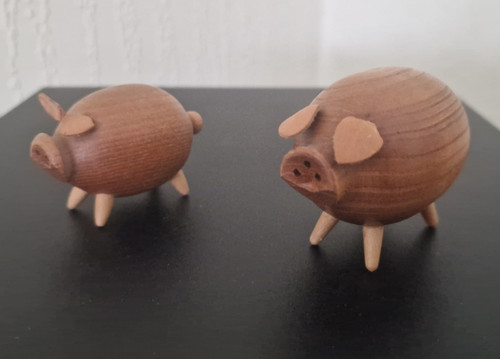 Kleine holz schweinchen - 2,