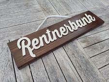 Rentnerbank - Holzschild