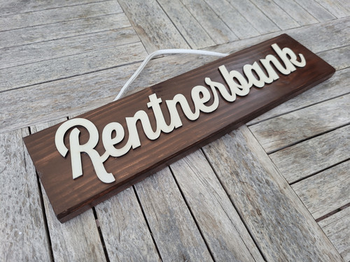 Rentnerbank holzschild - rentnerbank,