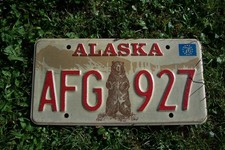 Alaska Nummernschild - Bär - sehr alt - license plate