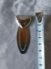  Lesezeichen Metall TCM Gestempelt Herz ? Form Silber Ca.65mm Versilbert (?)
