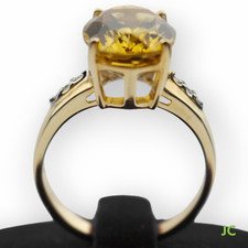 1 Goldberyll 6 Brillanten Ring 585 Gelbgold