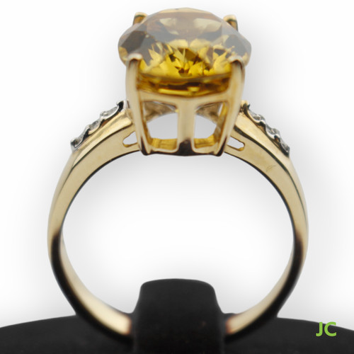 Goldberyll brillanten ring - goldberyll, 6