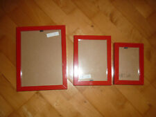 3 x Bilderrahmen rot IKEA Ribba Wechselrahmen f. Wandbild Aufhängen + Aufstellen