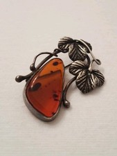 Tolle alte Brosche  Bernstein