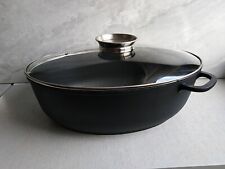 Gänsebräter Aluguss Topf Pfanne Kasserolle Aromaknauf Glasdeckel Antihaft 8L39cm