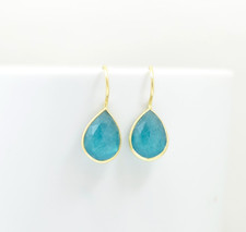 Blau Apatit Edelstein Ohrringe