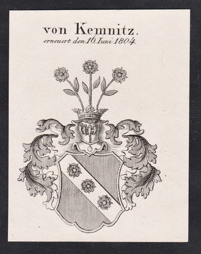Kemnitz wappen coat - kemnitz, of